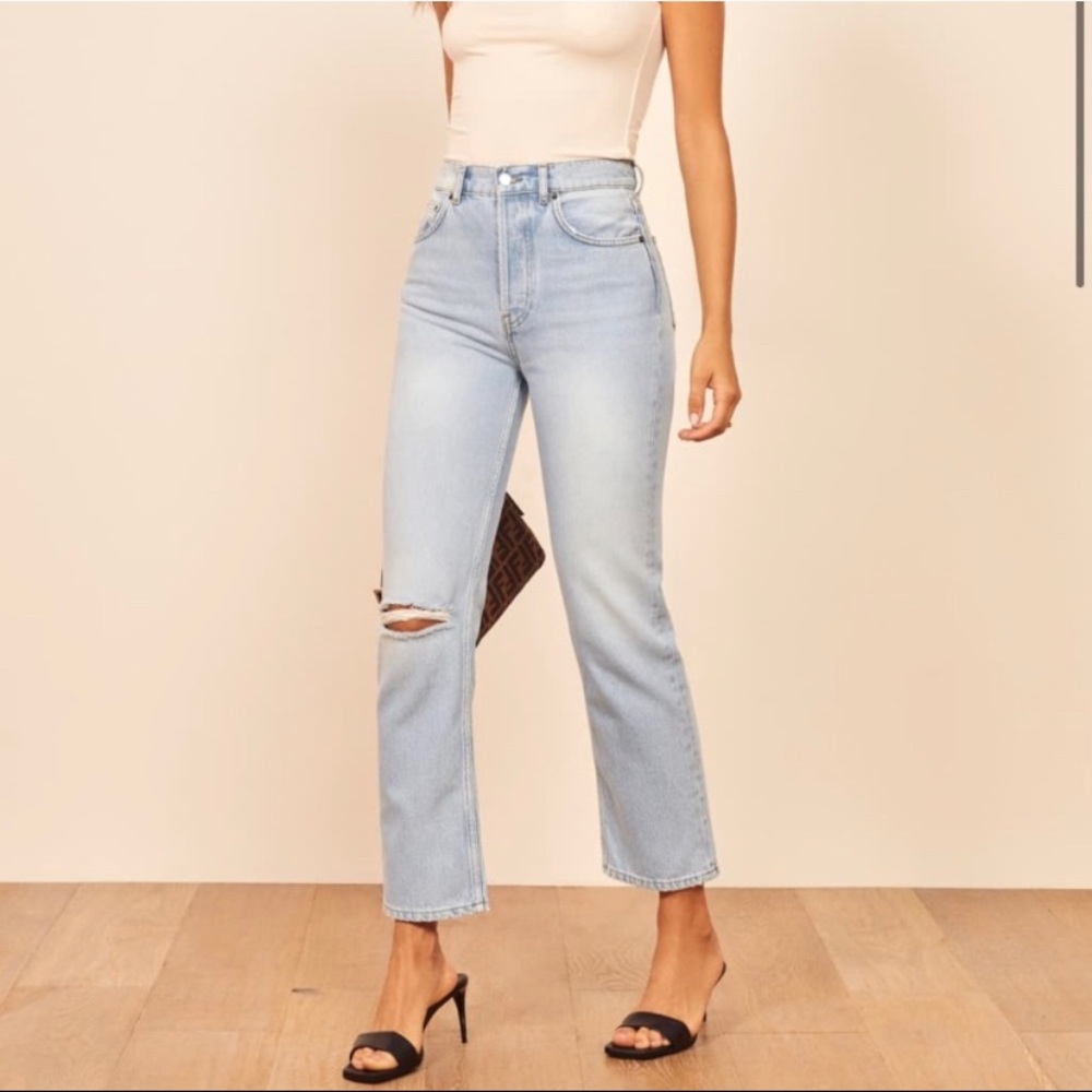 REFORMATION Cynthia High Rise Cropped Jeans